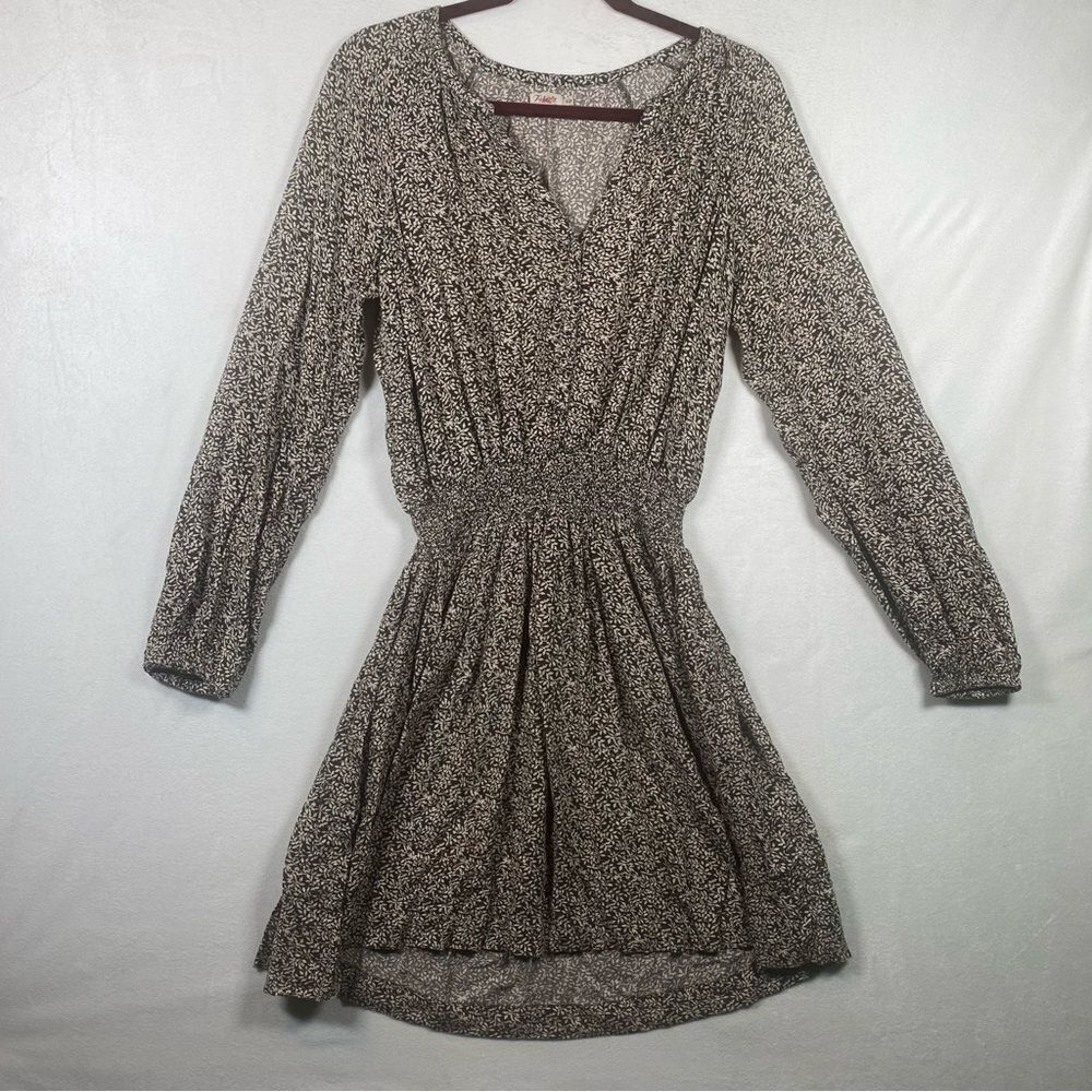 Faherty Montara Leaf Batik Long Sleeve Dress Size Small